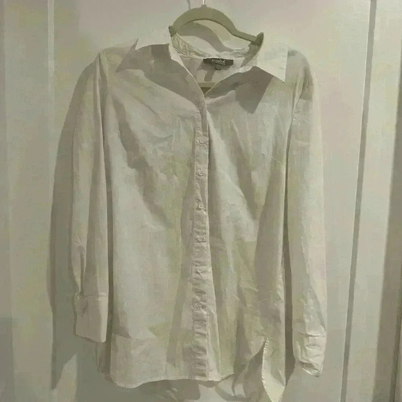 Marled button-down white shirt - Picture 5 of 6
